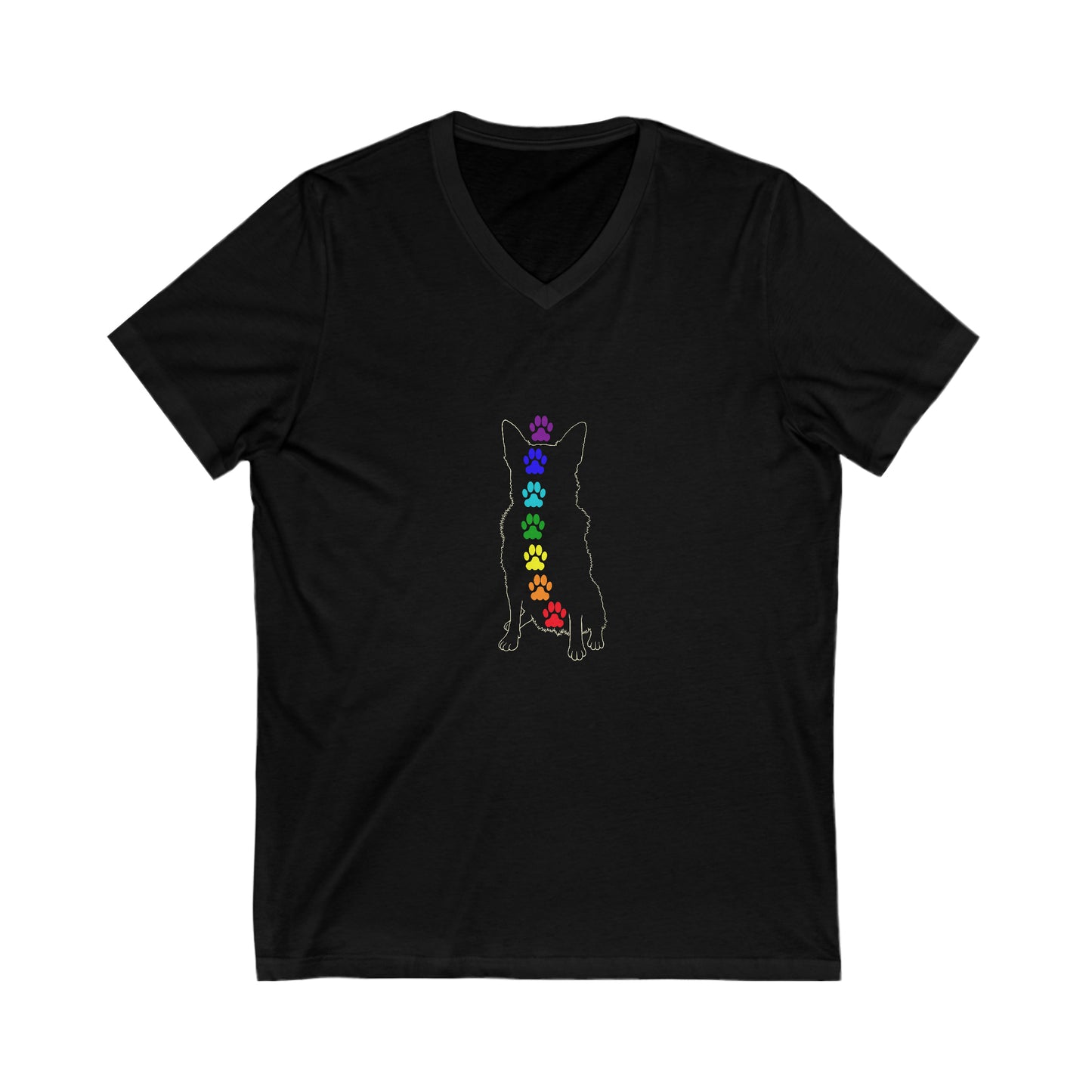 Chakra Cattle Dog Unisex V-Neck Tee