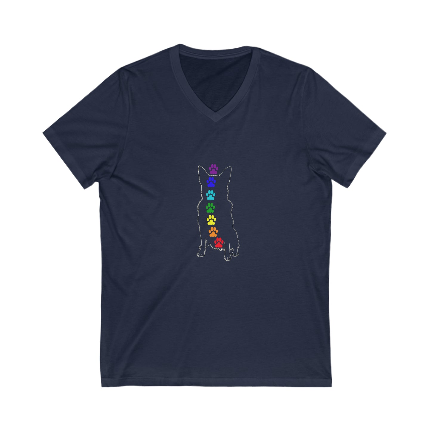 Chakra Cattle Dog Unisex V-Neck Tee