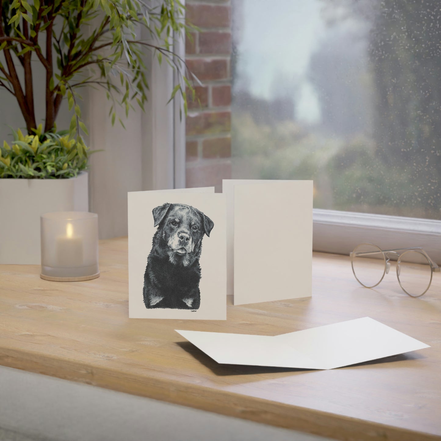 Rottweiler Folded Greeting Cards (1, 10, 30, and 50pcs)