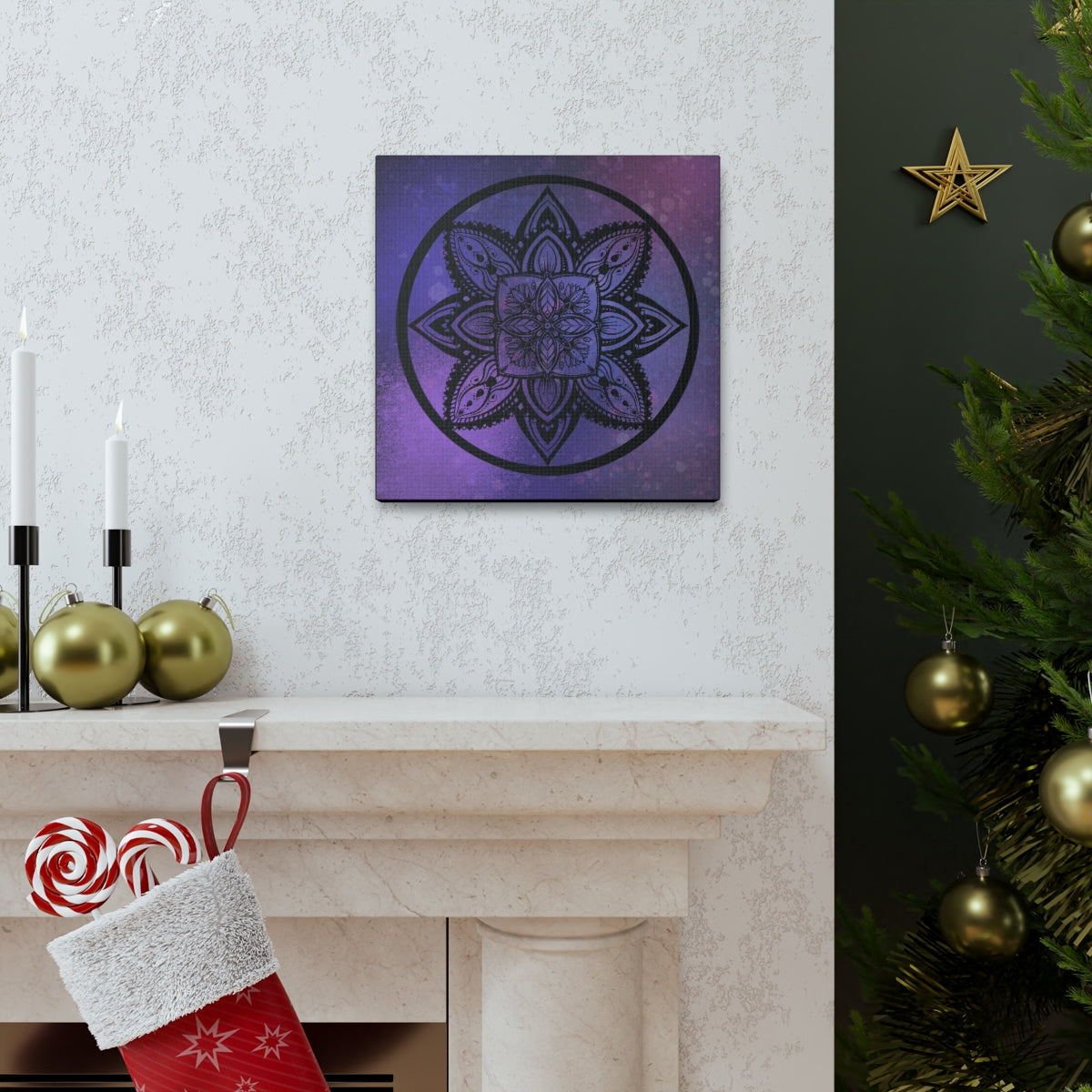 Plum Crazy Mandala Canvas Print