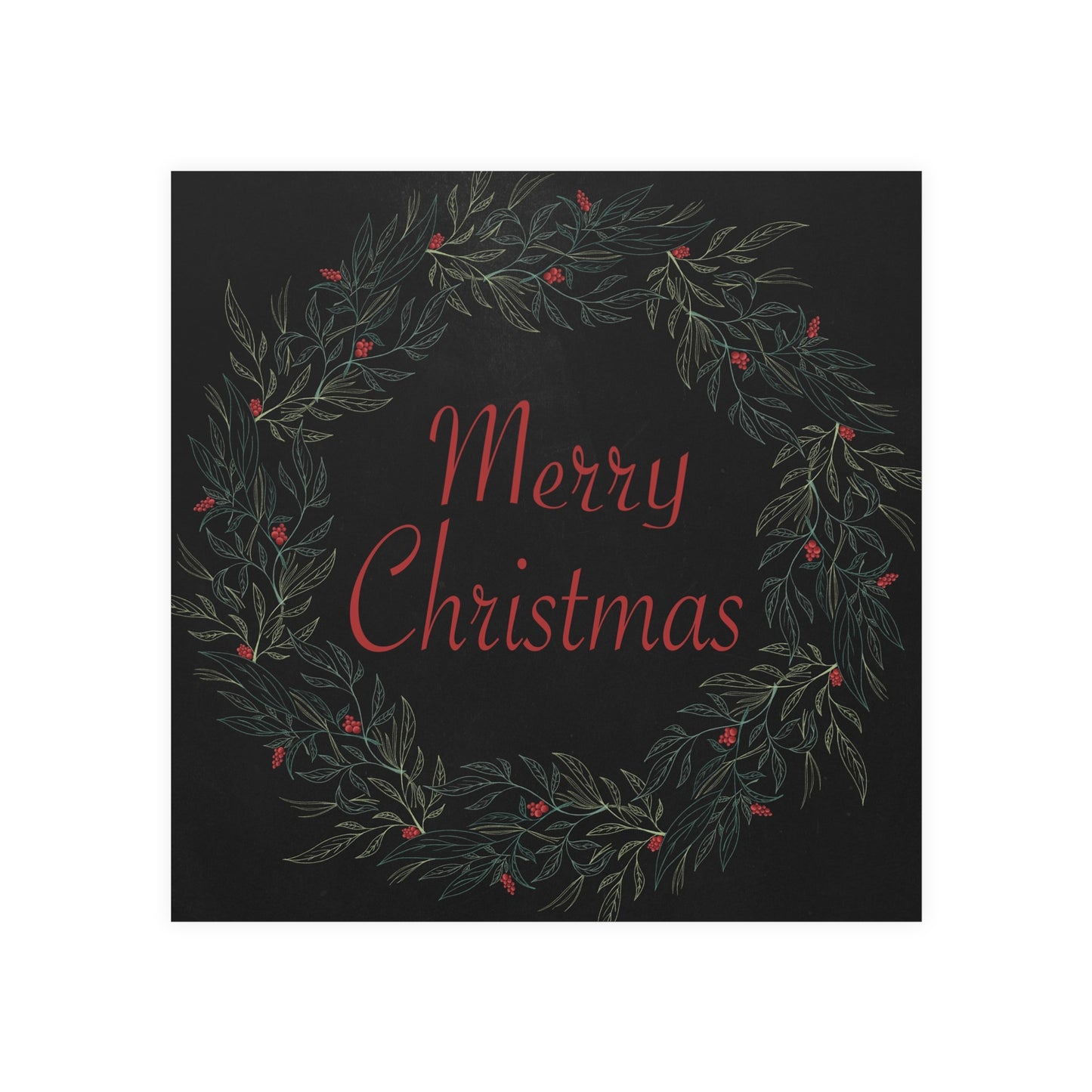 Merry Christmas Wreath Matte Print