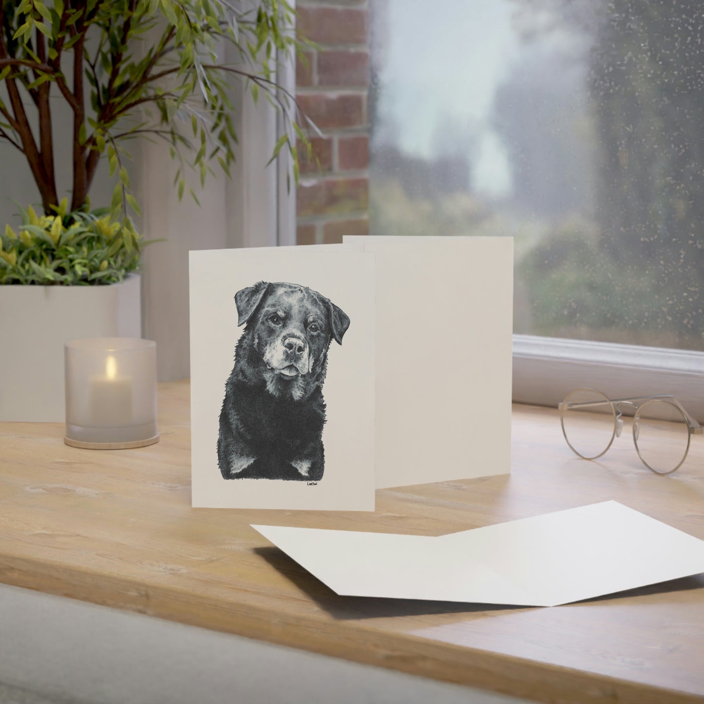 Rottweiler Folded Greeting Cards (1, 10, 30, and 50pcs)