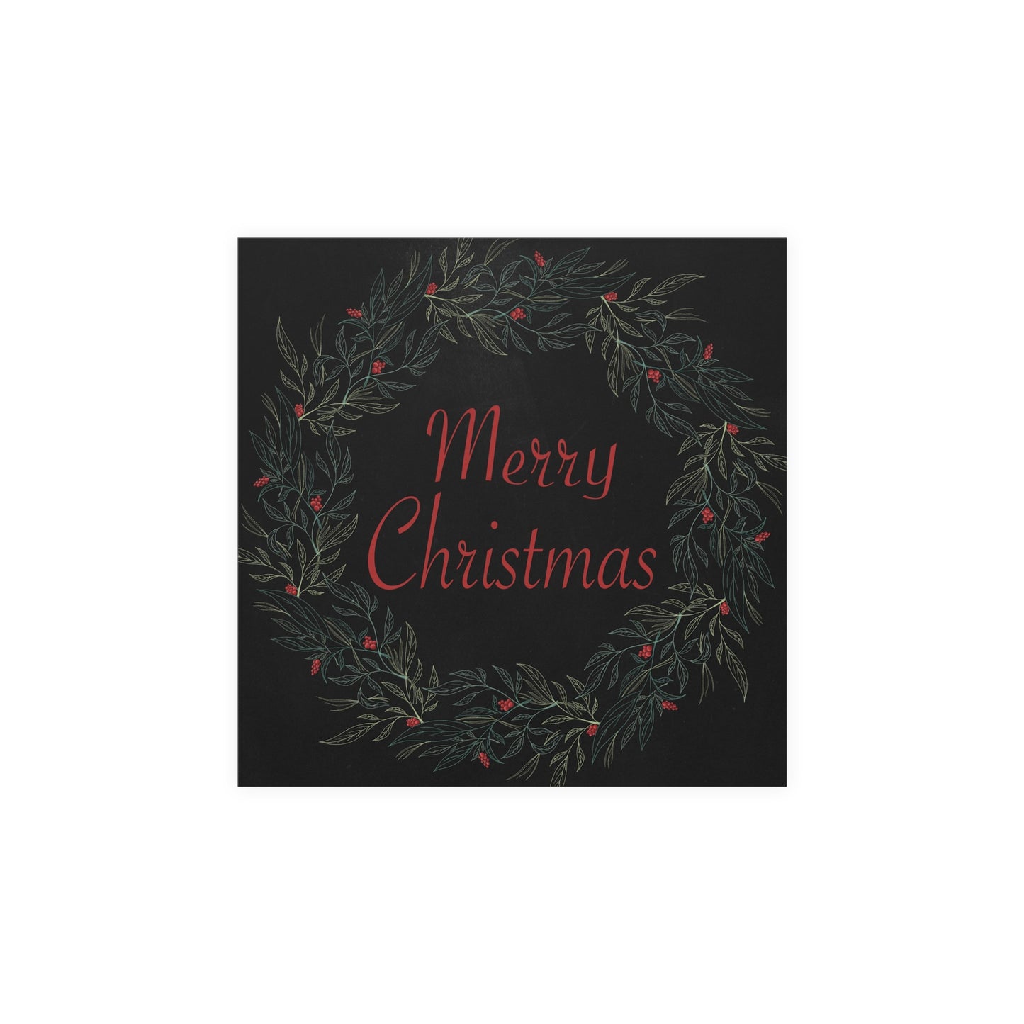 Merry Christmas Wreath Matte Print