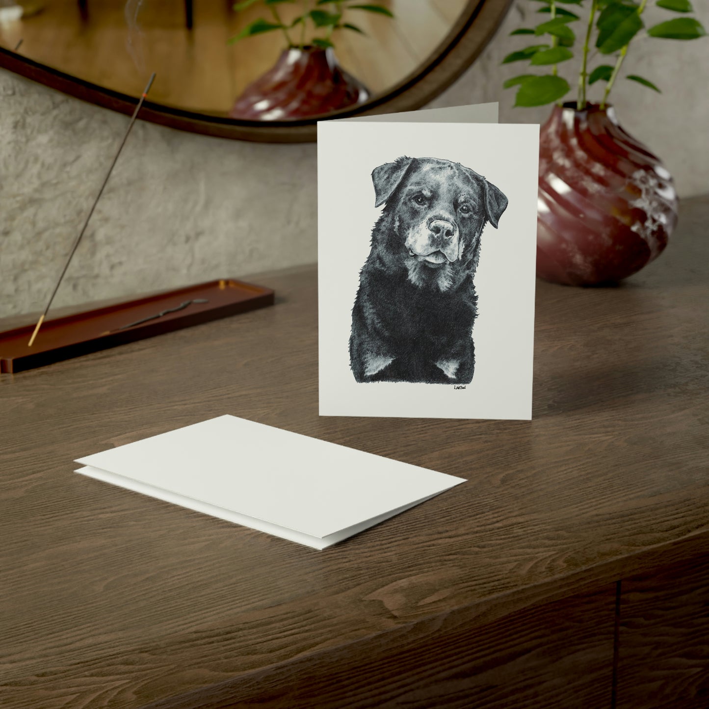 Rottweiler Folded Greeting Cards (1, 10, 30, and 50pcs)