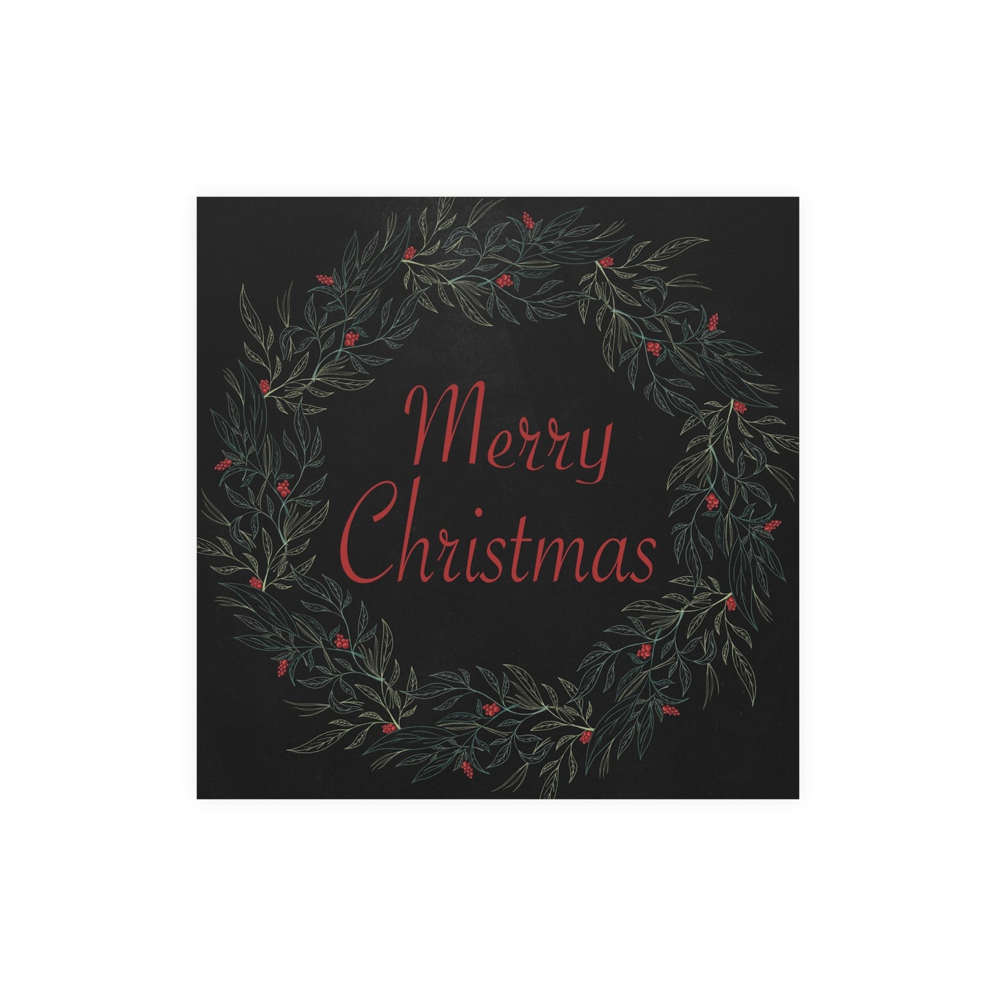 Merry Christmas Wreath Matte Print