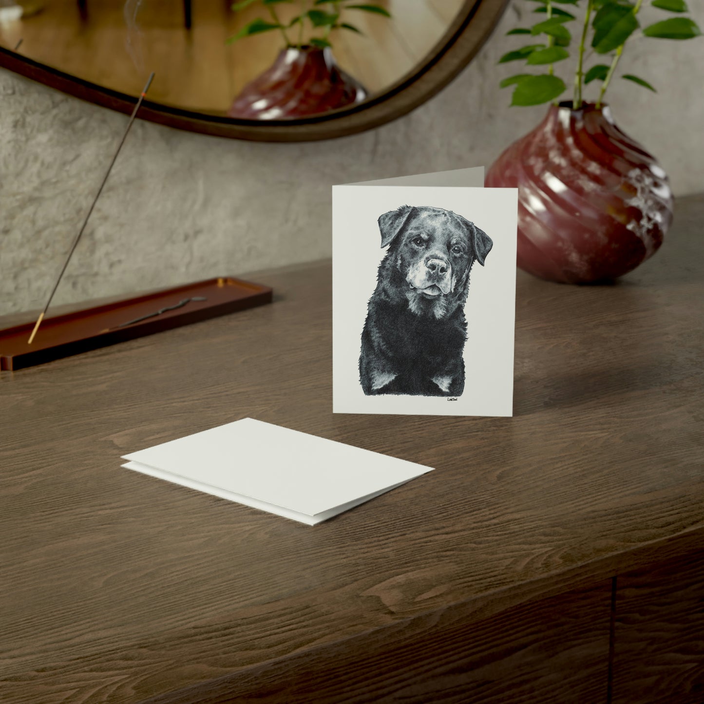 Rottweiler Folded Greeting Cards (1, 10, 30, and 50pcs)